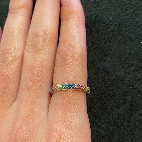 Multi colored pave ring - Picture 5 of 5
